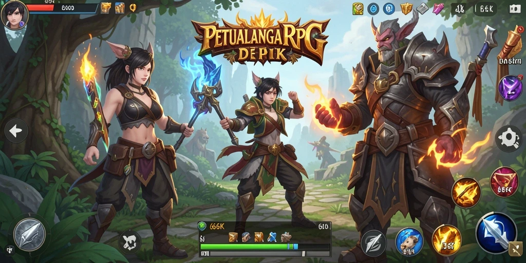 Gameplay seru di dunia petualangan RPG 66K.
