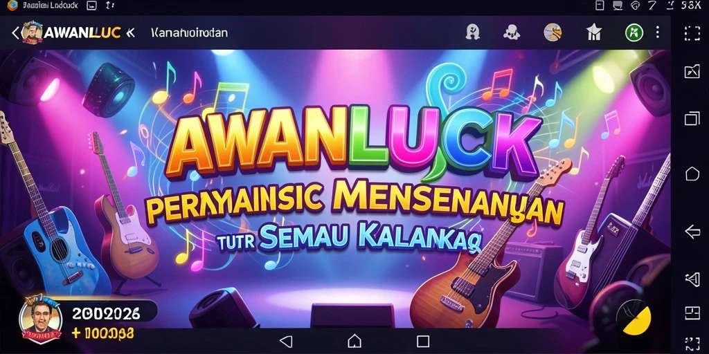 Tangkapan layar gameplay <strong>AWANLUCK</strong> menampilkan pemain menikmati musik.