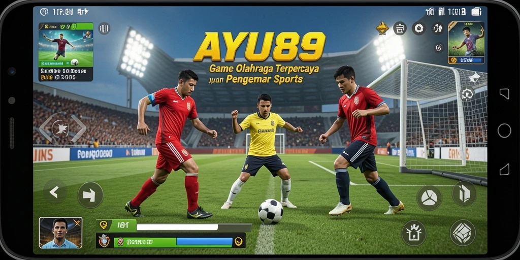 Tampilan gameplay AYU89 yang menggembirakan dan penuh aksi olahraga.
