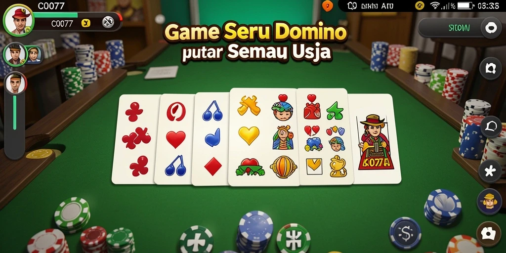 Screenshot gameplay C0077 yang menampilkan aksi domino yang seru.