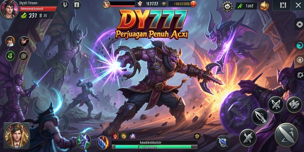 Tangkapan layar dari DY777 menampilkan pertarungan karakter aksi yang mendebarkan.