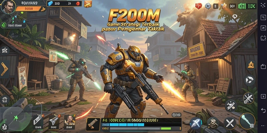 Tampilan menarik gameplay strategi dalam F200M.