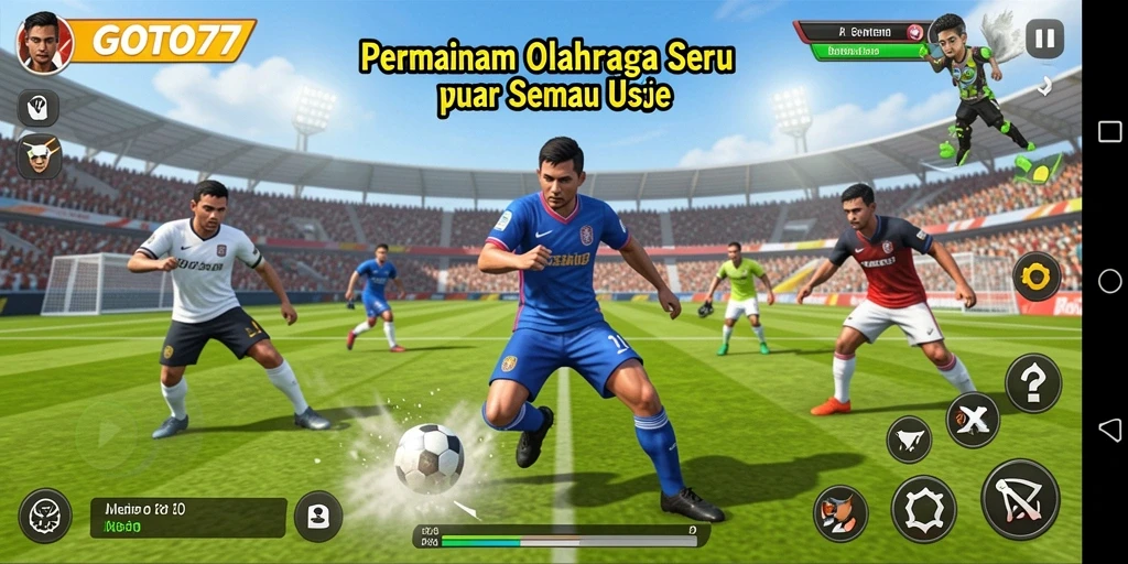 Tampilan menarik gameplay olahraga seru di GOTO77.