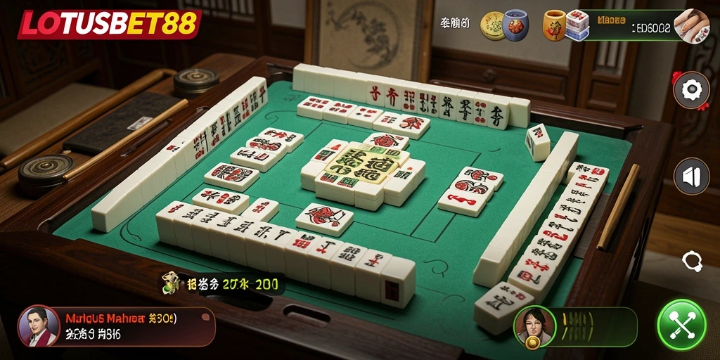 Tampilan screenshot LOTUSBET88 menampilkan gameplay Mahjong yang mendebarkan.
