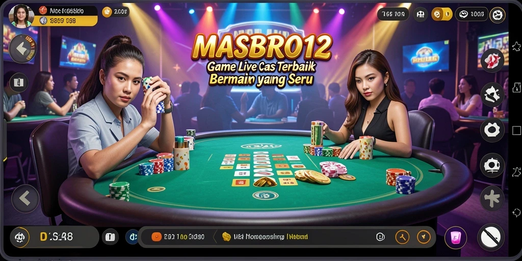 Tampilan menarik dari gameplay live casino di MASBRO12.