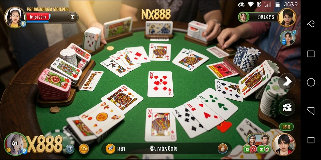 Screenshot menunjukkan gameplay Gaple yang menarik dan interaktif.