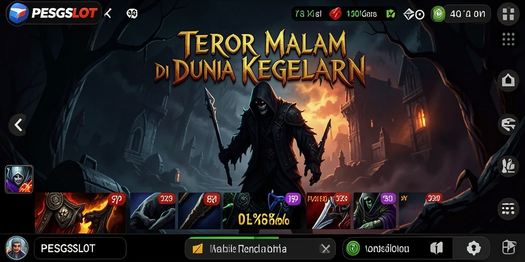 Menampilkan gameplay menegangkan dari PESGSLOT dengan suasana mencekam.