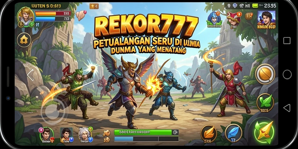 Tampilan gameplay seru dari REKOR777 di dunia petualangan.