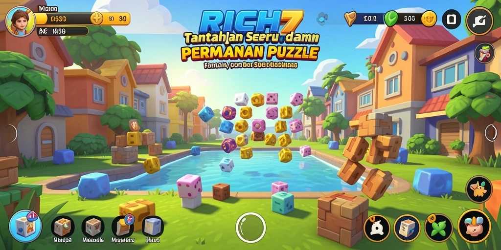Tampilan gameplay RICH7 yang menarik dan penuh tantangan puzzle.