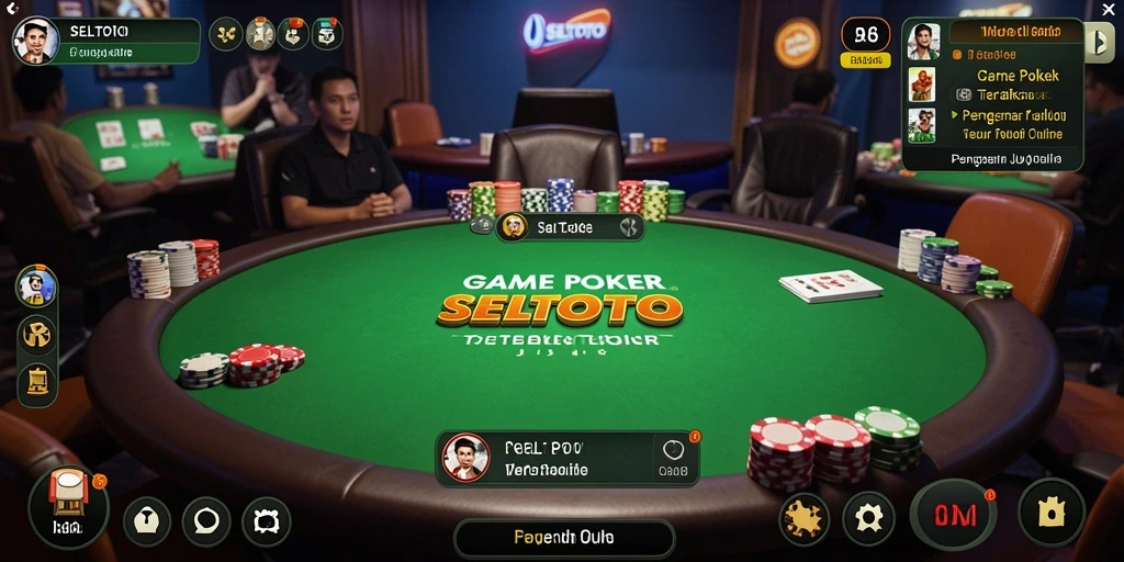 Tampilan menarik dari gameplay poker di SELTOTO.