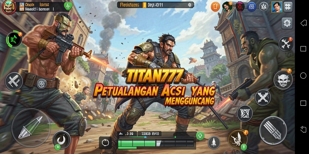Gambar tangkapan layar menunjukkan karakter utama dalam aksi pertarungan yang seru.