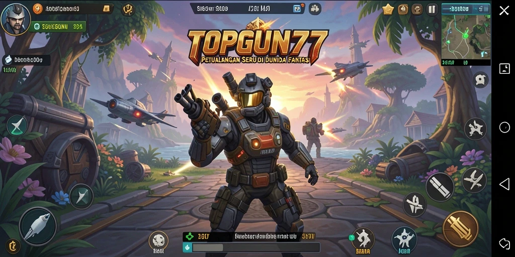 Tampilan gameplay seru dari TOPGUN77 saat menjelajahi dunia fantastis.